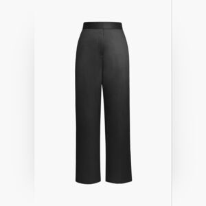 High Waisted Straight Leg Satin Pants